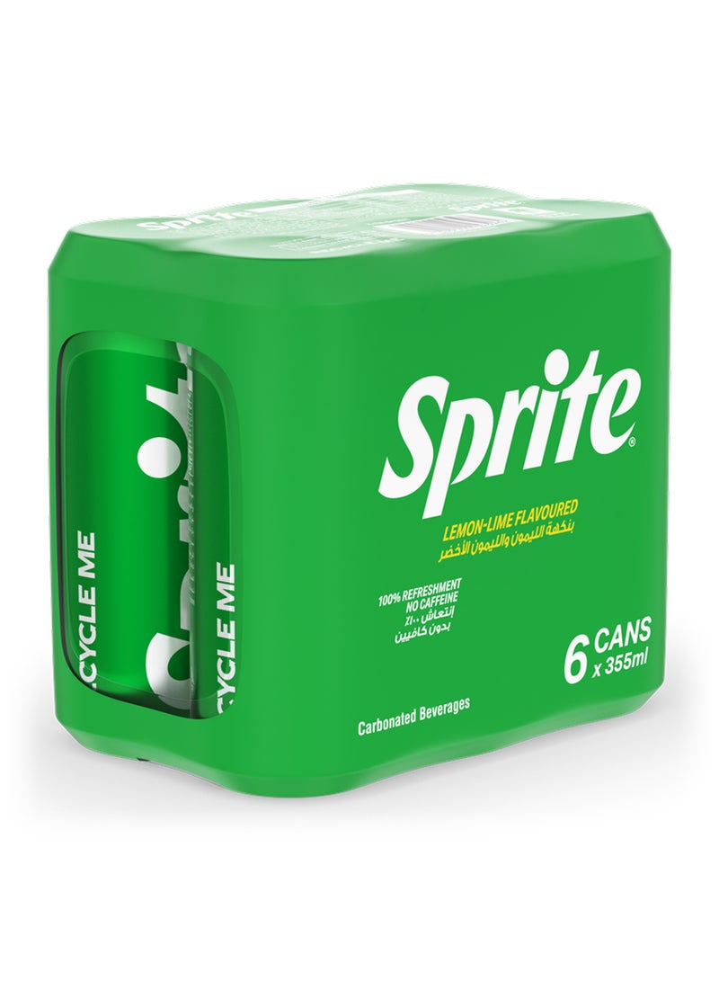 Sprite Carbonated Soft Drink Can 6 x 355ml - Image 1