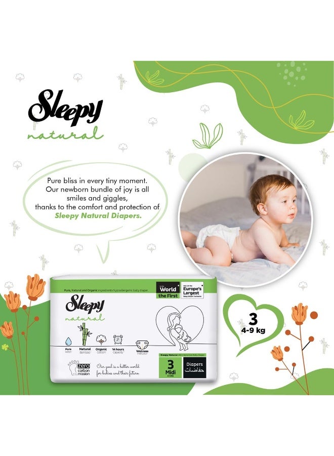 Sleepy Natural Size 3 4-9kg Hypoallergenic Baby Dry Diapers 2 x 34 Diapers - Image 3
