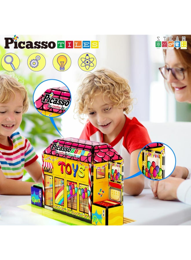 PicassoTiles Picasso Magnetic Tiles Toy Shop 60-pieces - Image 3
