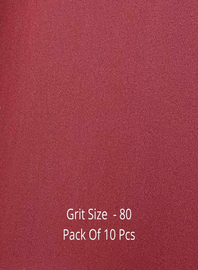 Color Zebra CZ SandPaper Red Grit-80 | Pack of 10 Sheets | Dry Abrasive Paper for Wood, Wall, and Metal - Image 3