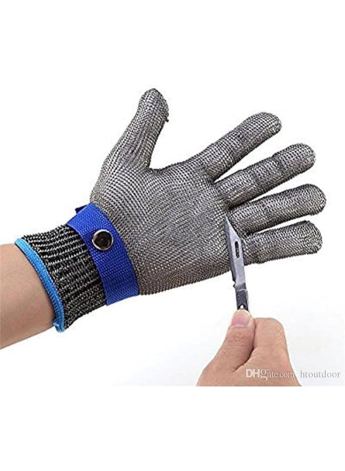 Stainless Steel Wire Mesh Cut-Resistant Glove - Food Grade High-Performance Level 5 Protection - Durable Safety Metal Mesh Glove for Kitchen Butchery & Woodworking (Single) - Image 4