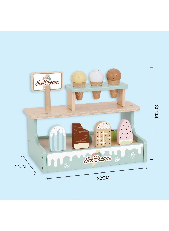 COGNIKIDS مجموعة متجر الآيس كريم – لعبة تمثيل مع مخروطات وأقماع آيس كريم ملونة – ألعاب دور للأطفال للحلويات للأعمار 3 سنوات فما فوق - Image 4