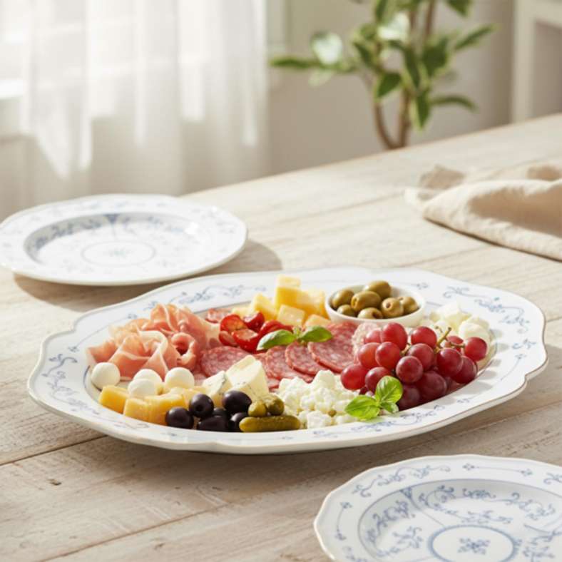 Bluese Porcelain Oval Platter 35x24.3x3cm - White