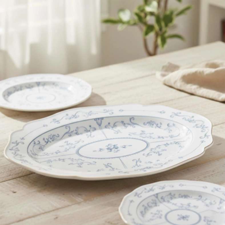 Pan Home طبق بورسلين بيضاوي - أبيض - Image 1