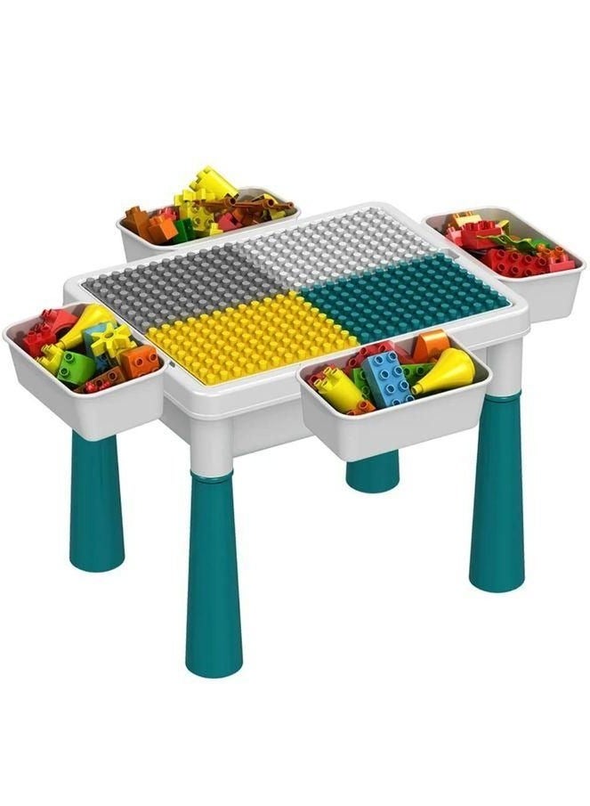 Interactive Block Table with Slides – Includes Chair & 104 Building Blocks (Educational Toy for Kids Ages 3+) - Image 4