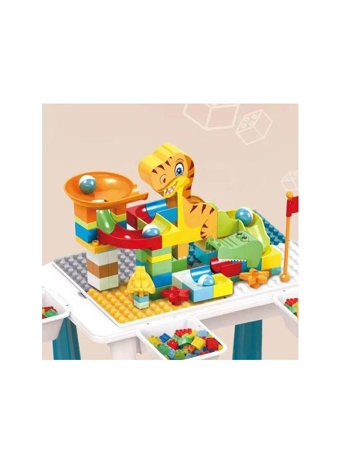 Interactive Block Table with Slides – Includes Chair & 104 Building Blocks (Educational Toy for Kids Ages 3+) - Image 5