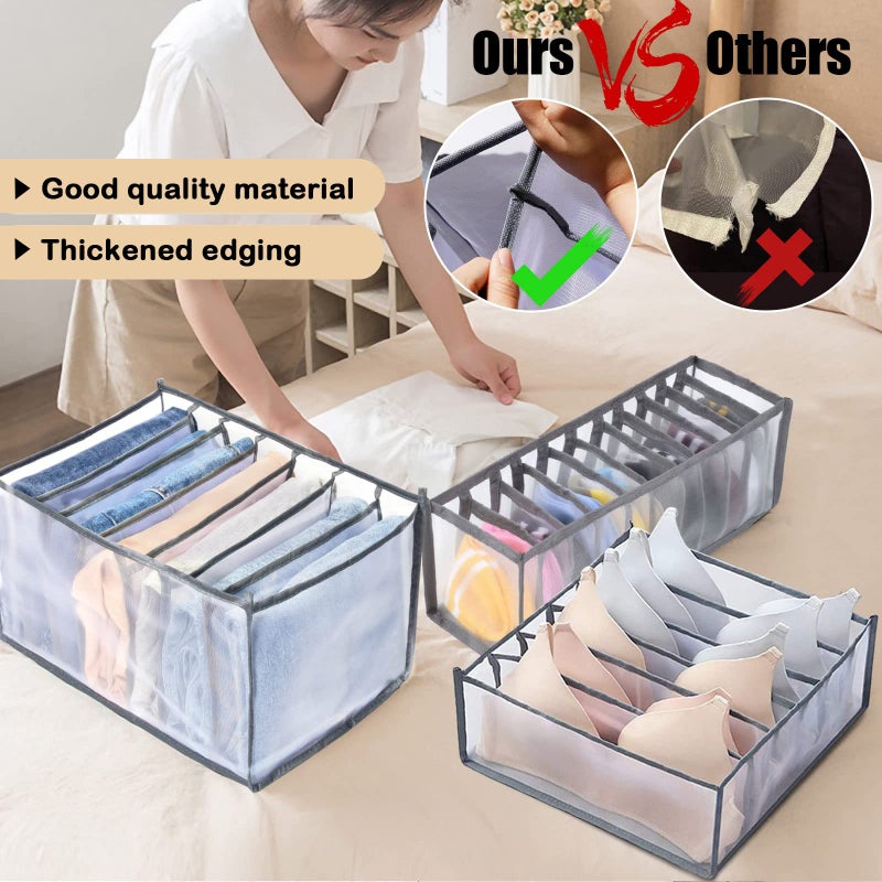 TIGARI Wardrobe Clothes Organizer, Drawer Organizer for Clothing, Closet Organizers and Storage, Drawer Dividers for Clothes, Mesh Separation Box for Thin Jeans, Trousers, T-shirts, Skirts - Image 3