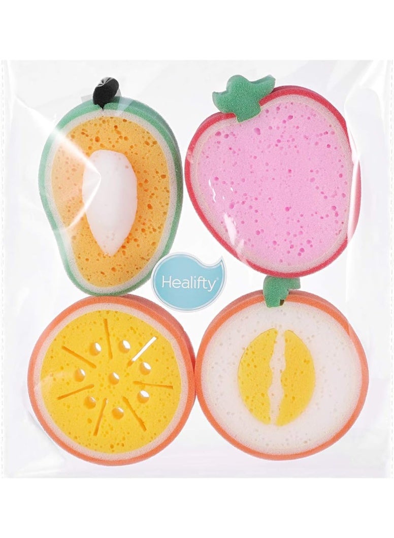 Cute Fruit Shape Soft Bath Sponge - Deep Cleansing Foam Sponge Skin Care Cute Cartoon Design for Adults and Kids - 1 Piece Multicolor - Image 2