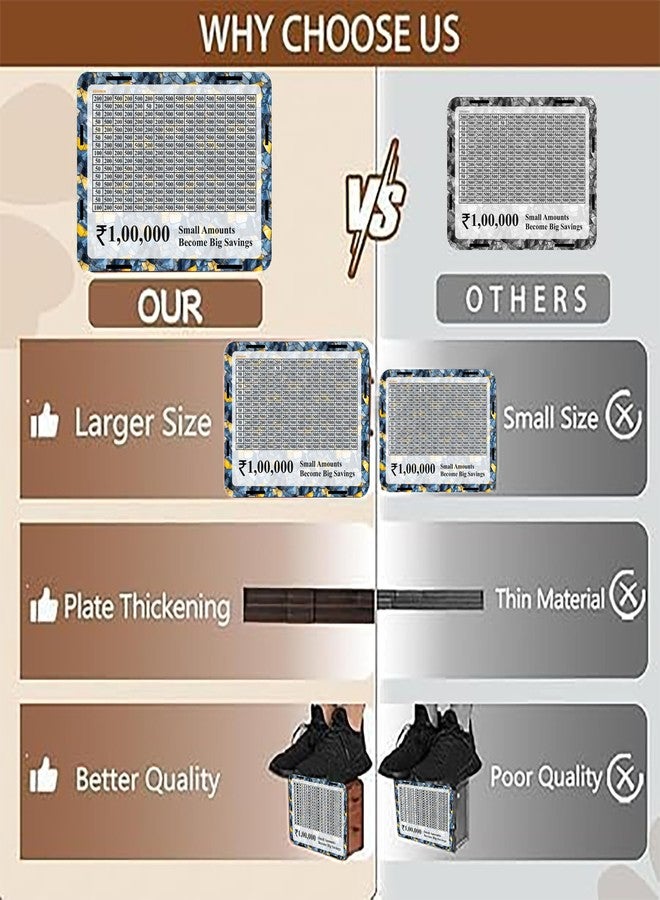 EXO DECOR حصالة نقود خشبية للأطفال والكبار، صندوق عملات، صندوق توفير، حصالة صغيرة، صندوق تبرعات، صندوق نقود ذكي، صندوق عملات خشبي، موفر للمال، حصالة نقود بأرقام_EDMB006 (EDMB030) - Image 3
