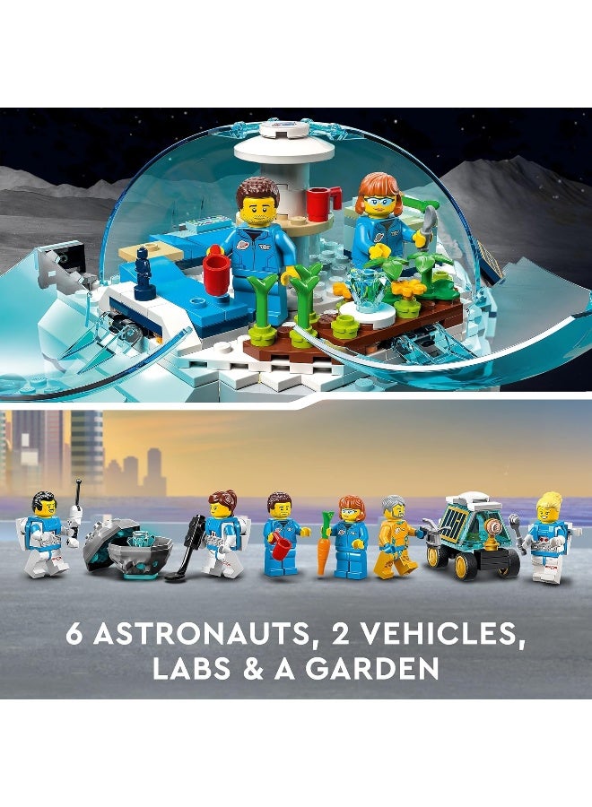 LEGO لعبة LEGO 60350 قاعدة الأبحاث القمرية في مدينة الفضاء الخارجي، هبوط قمر مستوحى من ناسا، مركبة روفر ولعبة عربة القمر، هدايا للأولاد والبنات من عمر 7 سنوات وما فوق مع 6 شخصيات رائد فضاء مصغرة - Image 5