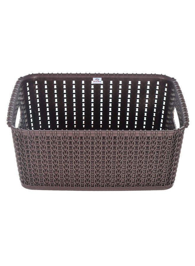 Kuber Industries Heart Home Multiuses Large M 20 Plastic Tray/Basket/Organizer Without Lid- Pack of 4 (Brown) -46HH091 - Image 3