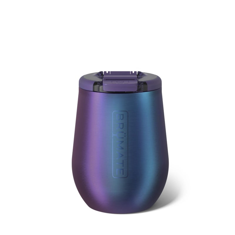 BrMate Uncorkd 100 LeakProof 14oz Insulated Wine Tumbler with Lid  Vacuum Insulated Stainless Steel Wine Glass  Perfect For Travel  Outdoors Dark Aura