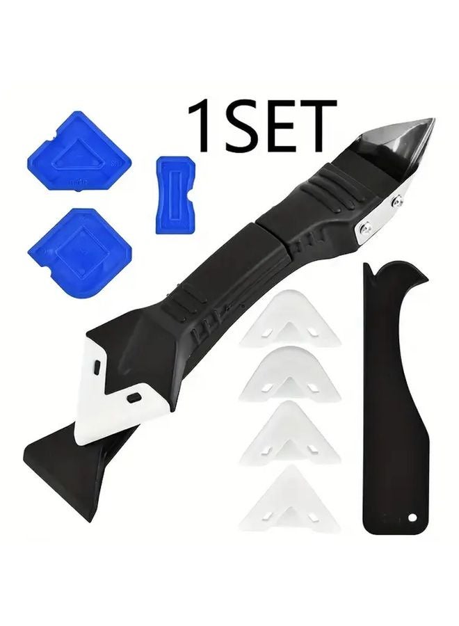 1 Set Silicone Caulking Tool Kit 5 in 1 Filler Scraper Remover Set for Bathroom Kitchen Renovations - Image 1
