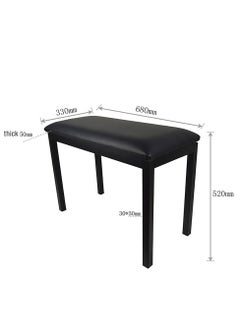 Mike Music Duet Piano Bench with Storage,Double Seat Electronic Keyboard Bench,Iron Leg Piano Stool with Bookcase,Digital/Electric Piano Chair Seat with Thickened Sponges PU Leather Padded Cushion Black  - Image 2