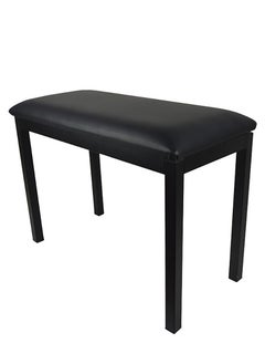 Mike Music Duet Piano Bench with Storage,Double Seat Electronic Keyboard Bench,Iron Leg Piano Stool with Bookcase,Digital/Electric Piano Chair Seat with Thickened Sponges PU Leather Padded Cushion Black  - Image 3