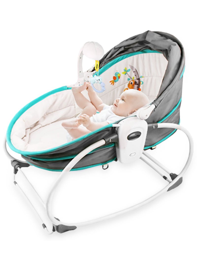 TEKNUM 5 In 1 Cozy Rocker Bassinet With Awning And Mosquito Net - Green  - Image 1