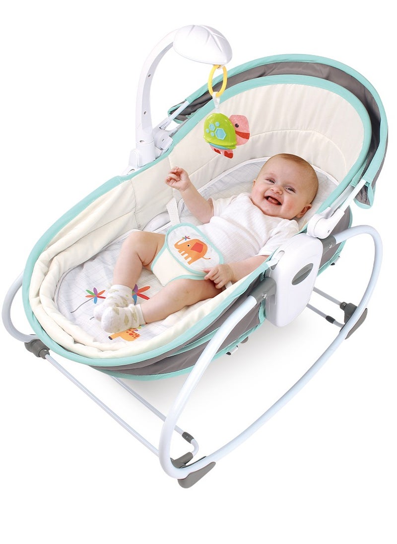 TEKNUM 5 In 1 Cozy Rocker Bassinet With Awning And Mosquito Net - Green  - Image 2