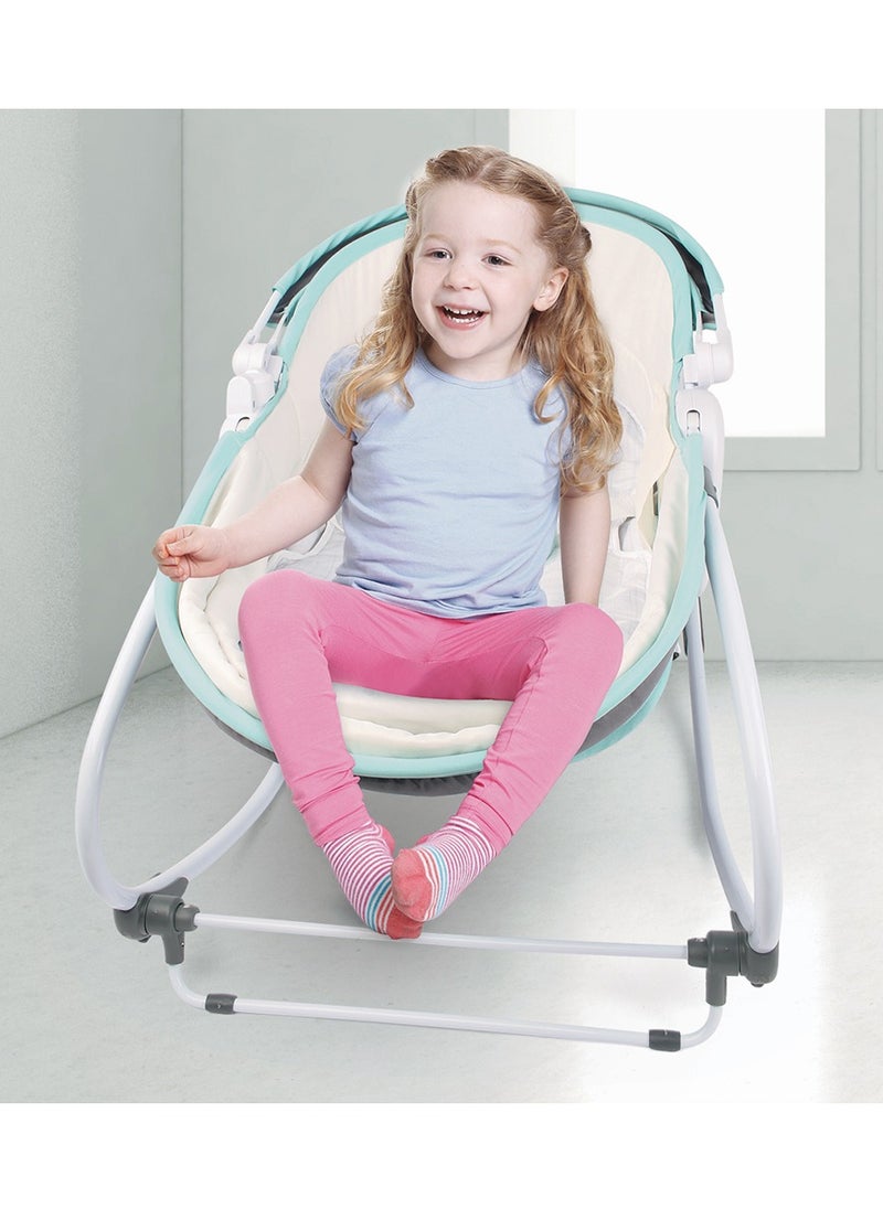 TEKNUM 5 In 1 Cozy Rocker Bassinet With Awning And Mosquito Net - Green  - Image 5