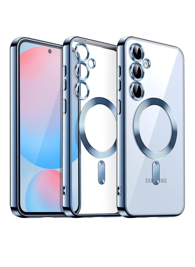 BORTONY Samsung Galaxy S24 FE Magnetic Case Cover  Full Camera Lens Protection Compatible with MagSafe Wireless Charging Shockproof Electroplated TPU Phone Cover - Image 1