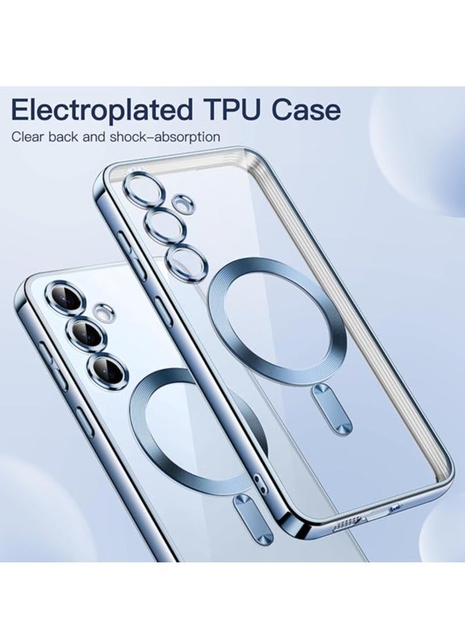 BORTONY Samsung Galaxy S24 FE Magnetic Case Cover  Full Camera Lens Protection Compatible with MagSafe Wireless Charging Shockproof Electroplated TPU Phone Cover - Image 2