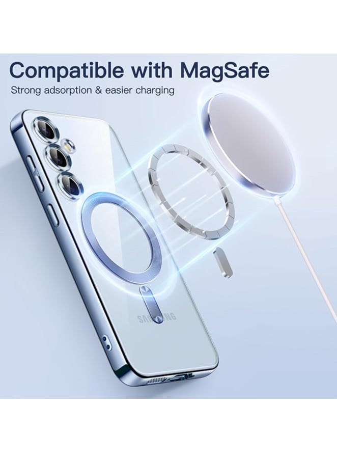 BORTONY Samsung Galaxy S24 FE Magnetic Case Cover  Full Camera Lens Protection Compatible with MagSafe Wireless Charging Shockproof Electroplated TPU Phone Cover - Image 3
