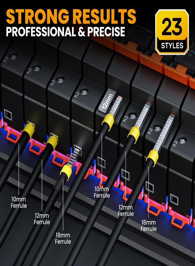 SOMELINE Ferrule Crimping Tool Kit, Ratchet Wire Crimping Pliers for AWG23-7 with 23 Sizes Wire End Ferrule Terminals, Quadrilateral Wire Crimp Pliers with Ferrules Wire Kit Crimp Connectors - Image 3