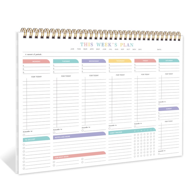 KAICN Weekly To Do List Notepad with 52 Undated Sheetsï¼ˆ8.5"Ã—11"ï¼‰- Undated Weekly Desk Planner for Women & Man, School/Office Supplies - Image 1
