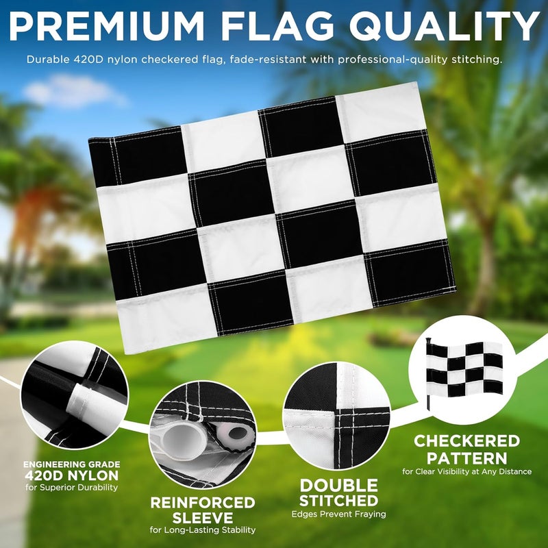 KINGTOP Golf Flagstick 6ft, Portable Five-Section Design for Backyard Practice Putting Green, Driving Range Golf Pin Flag Hole Cup Set, Gift Idea - Image 3