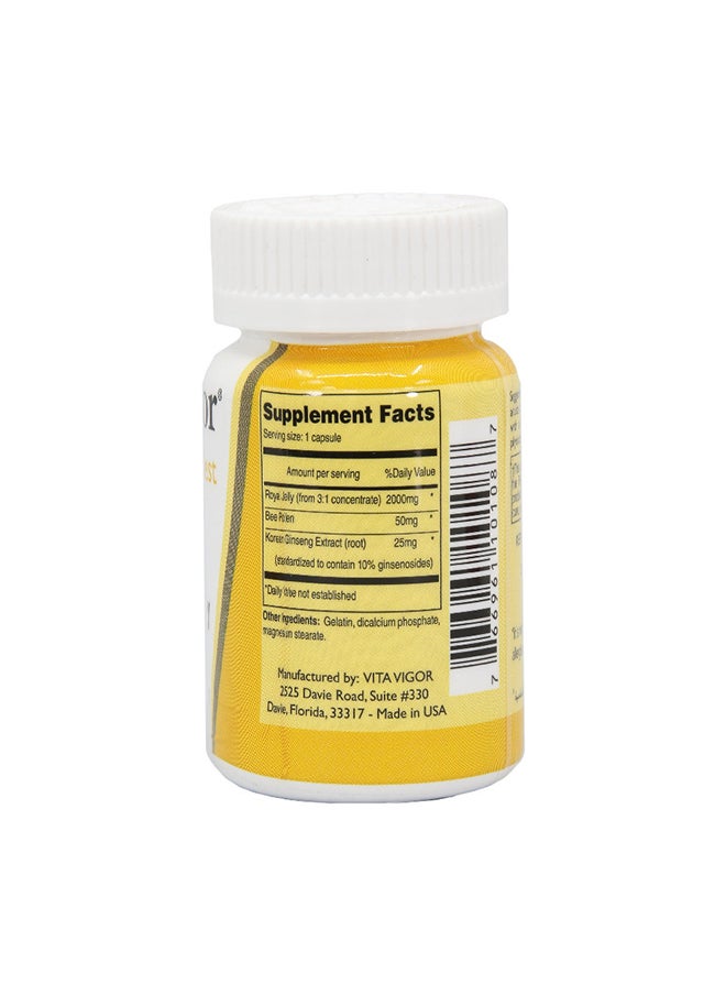 Vita-Vigor Vita-Vigor Royal Jelly 2000 mg Dietary Supplements, 30 Capsules  - Image 3
