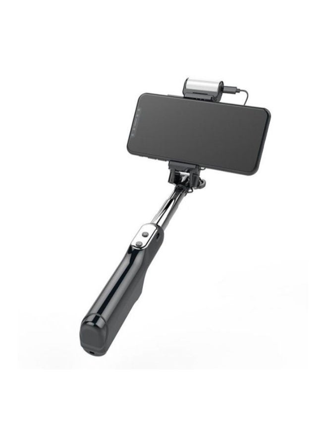 NIBEMINENT Monopod Selfie Stick With Wireless Bluetooth Fill Light Black  - Image 4
