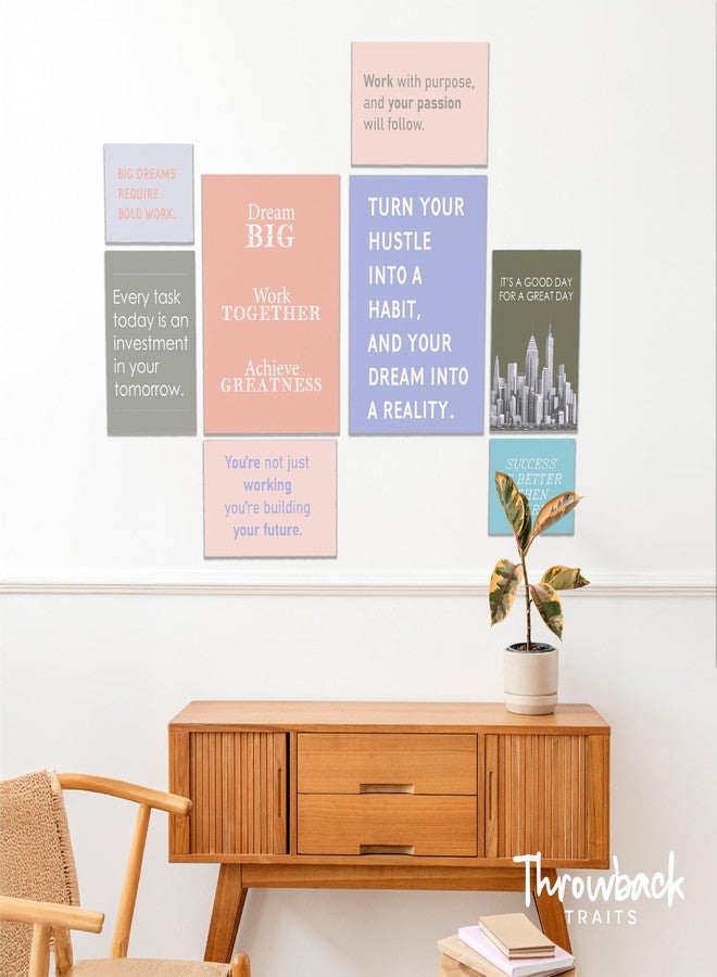 Throwback Traits Office Wall Decor Set of 8 - Motivational Teamwork Office Wall Art Canvas Prints - Leadership & Success Quotes for Workplace, Bulletin Board, Break Room & Home Office - Inspirational Team Gifts - Image 4