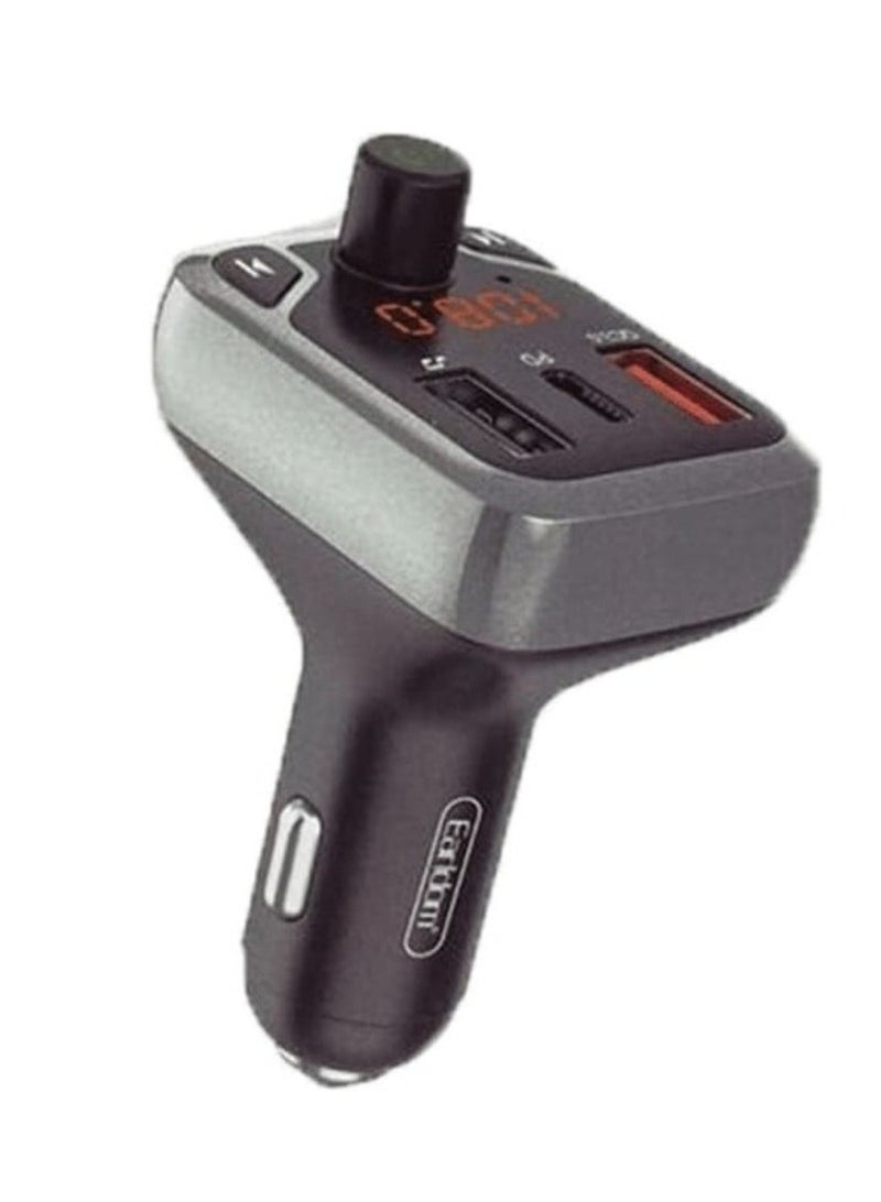 Earldom "Earldom® M63: Streamlined Connectivity with PD+QC3.0 20W Bluetooth FM Transmitter Charger in Sleek Gray" - Image 5