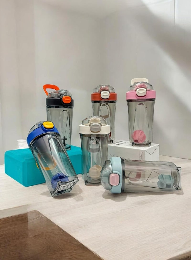 QSHOP Protein Shaker Water Bottle for Protein Supplements & Smoothies, Premium Quality Plastic for Protein Drinks, Designed with Mixing Ball for Smooth, Clump Free & Leak-Proof Shakes  - Image 3