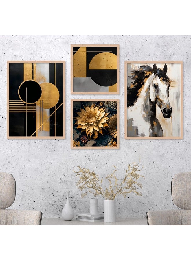 ARTELLY Modern Art Framed Wall Paintings For Wall/Home Decoration Living Room Bedroom Dining Room Decorative Big Size Wall Painting For Office Hotel Cafe Room Decor (Set of 4) (Art Deco, 5) - Image 1