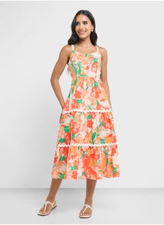 Ginger Floral Print Tiered A Line Dress  - Image 1