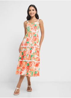 Ginger Floral Print Tiered A Line Dress  - Image 4