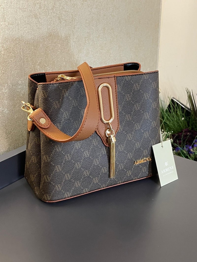 Armine ARM.311.KV.N Special Color Konbin Leather Ladies Handbag Designed as Hand and Shoulder Bag  - Image 1