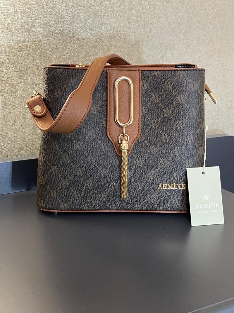 Armine ARM.311.KV.N Special Color Konbin Leather Ladies Handbag Designed as Hand and Shoulder Bag  - Image 3