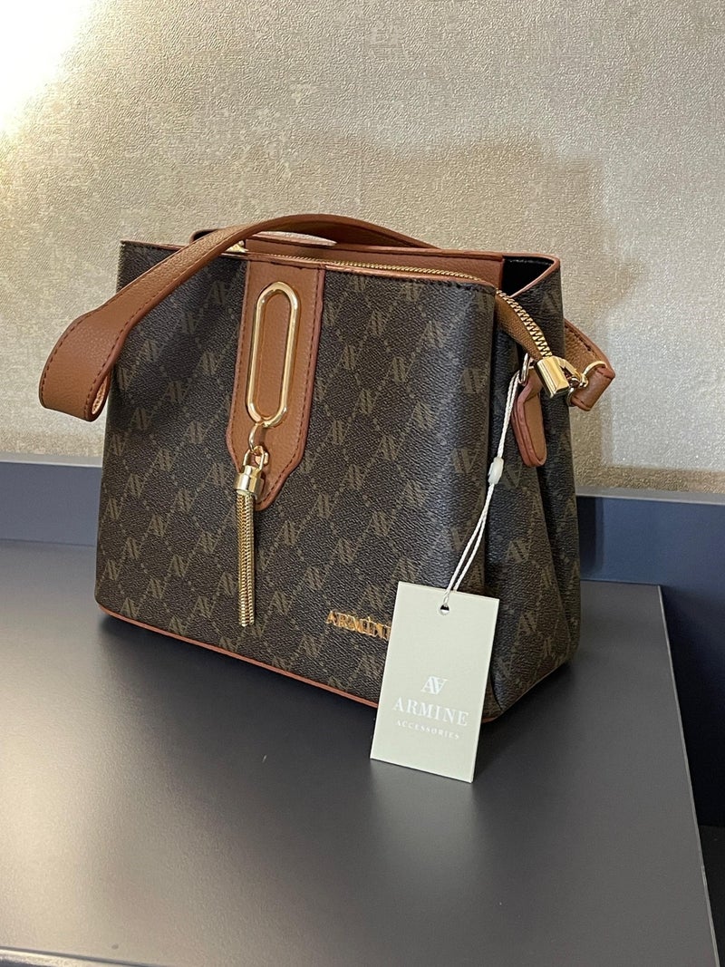 Armine ARM.311.KV.N Special Color Konbin Leather Ladies Handbag Designed as Hand and Shoulder Bag  - Image 5