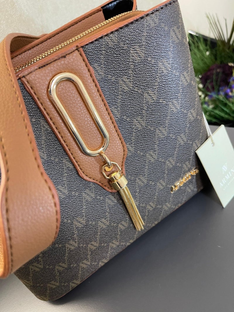 Armine ARM.311.KV.N Special Color Konbin Leather Ladies Handbag Designed as Hand and Shoulder Bag  - Image 4
