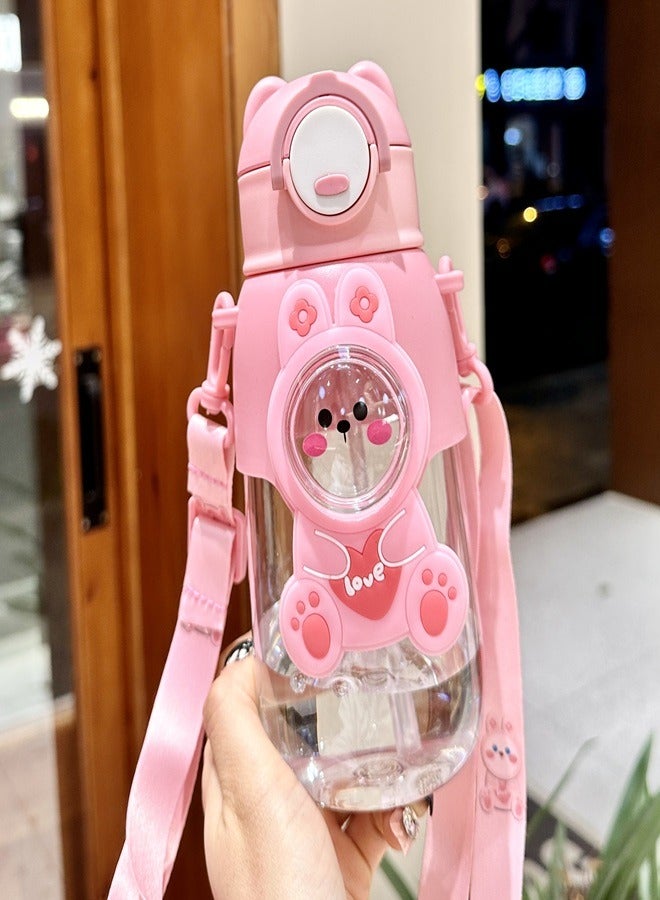 Smart Children's water cup kindergarten elementary school students baby drop cup portable strap large capacity cute girl water bottle ug - Image 1