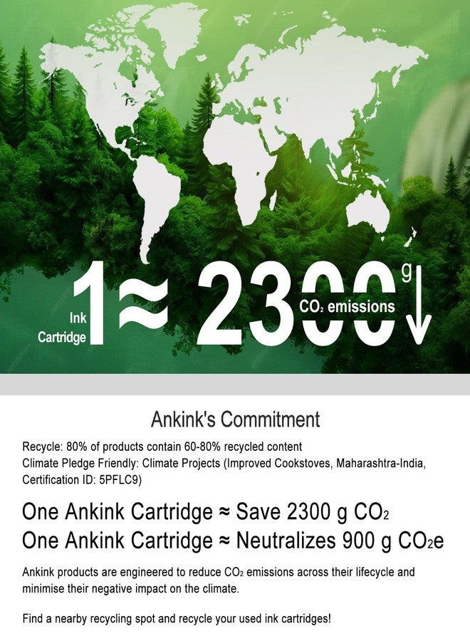 Ankink خراطيش حبر 62XL بديلة لخراطيش حبر HP 62 62XL HP62 السوداء، عبوة كومبو متوافقة مع طابعات 5540، 5542، 5545، 5640، 5642، 5660، 5664، 5665، 7640، 7645، 8000، 200، 250، 5740، 5742، 5743، 5745، 8040 - Image 2