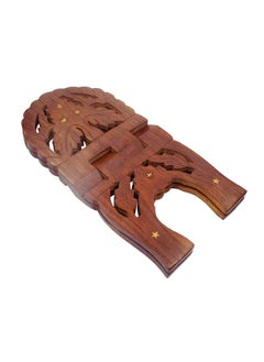 HusNain HusNain Wooden Flower Design Rehal Holy Book Stand for Boys and Girls Reading Quran Geeta Guru Granth Sahib and Bible Wooden Color  - Image 1