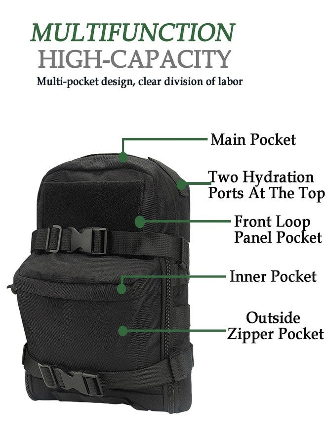 GEEDUD Mini Tactical MOLLE Hydration Pack,Tactical Hydration Backpack,Water Reservoir Bag,Outdoor Water Bladder Carrier Pack,Quick Release Buckle for Tactical Vest Backpack for Hiking,Biking(Black) - Image 4
