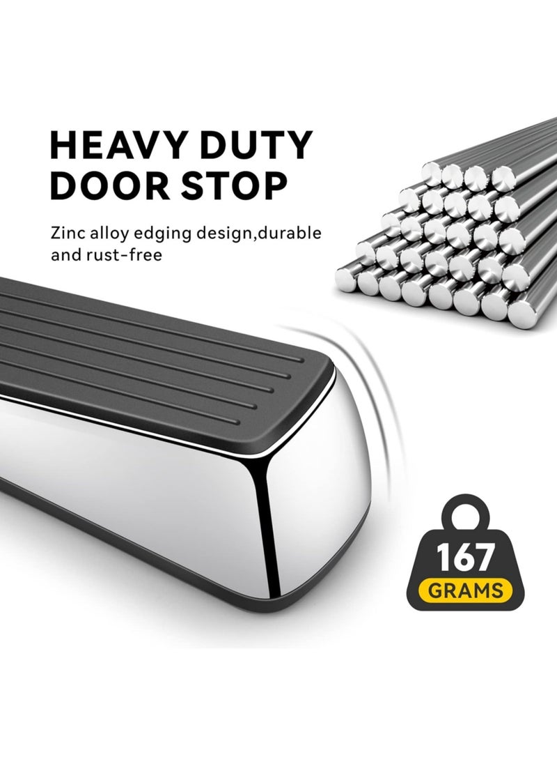 Generic - High Quality Durable Rubber Zinc Wedge Door Stopper with Regulators for Most Surfaces by Baytion - Image 1