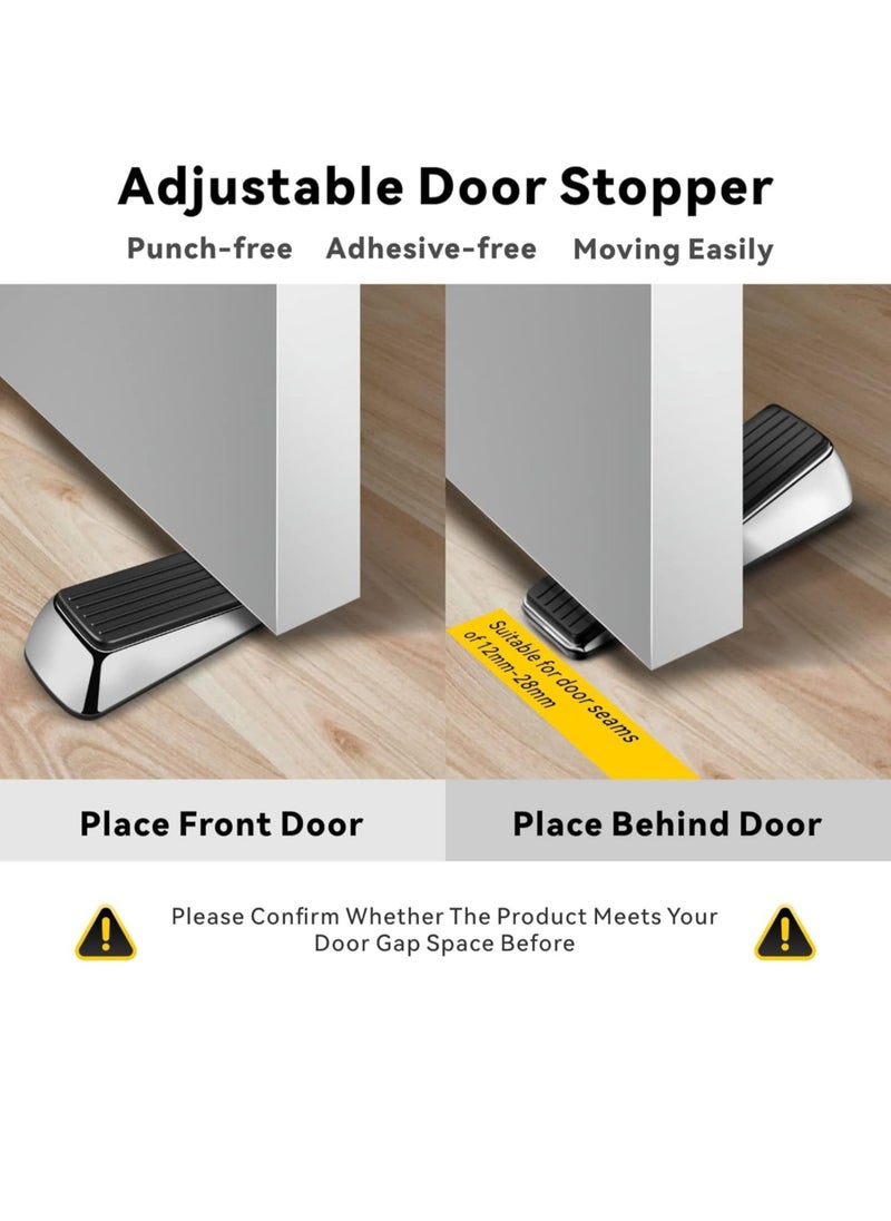Generic - High Quality Durable Rubber Zinc Wedge Door Stopper with Regulators for Most Surfaces by Baytion - Image 1
