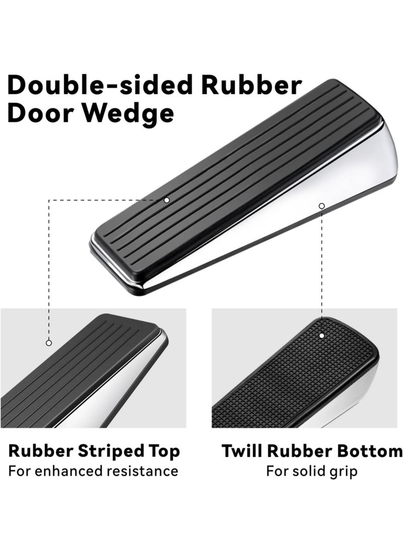 Generic - High Quality Durable Rubber Zinc Wedge Door Stopper with Regulators for Most Surfaces by Baytion - Image 1