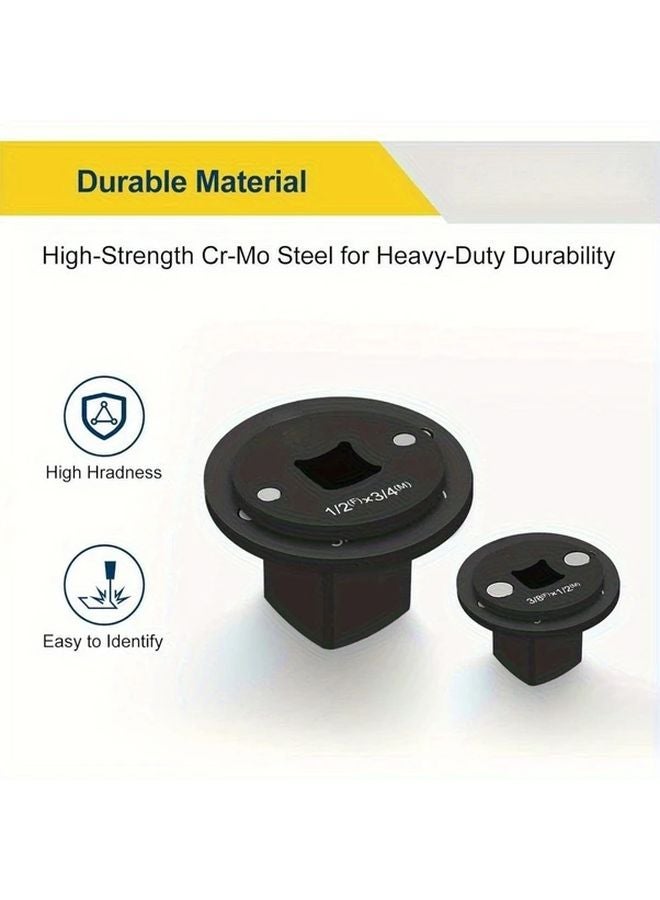 4pcs Low Profile Impact Socket Adapter Set 3 4 to 1 1 2 to 3 4 1 2 to 3 8 1 4 to 3 8 Drive Ratchet - Image 5