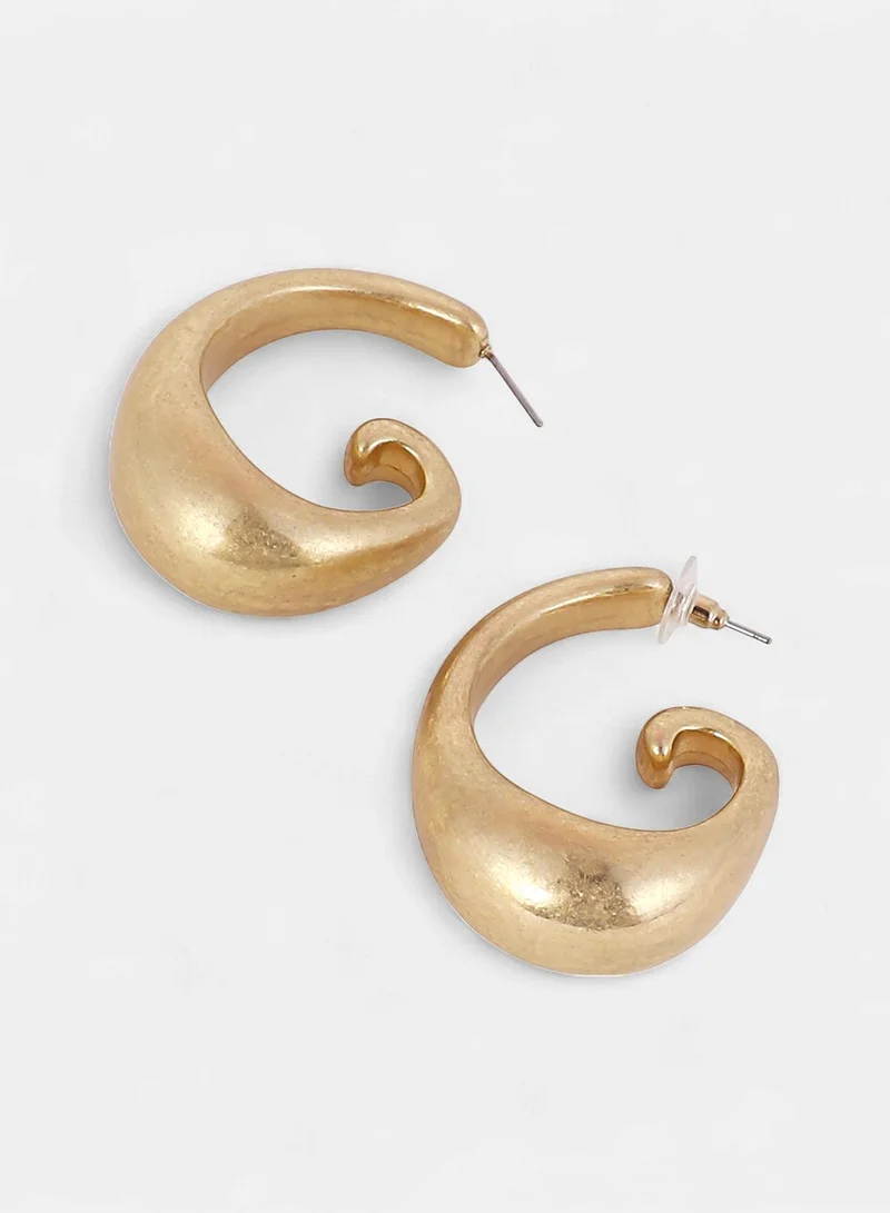 Sohi  Women's Swirl Contemporary Half Hoop Earrings for Women | Best Price UAE