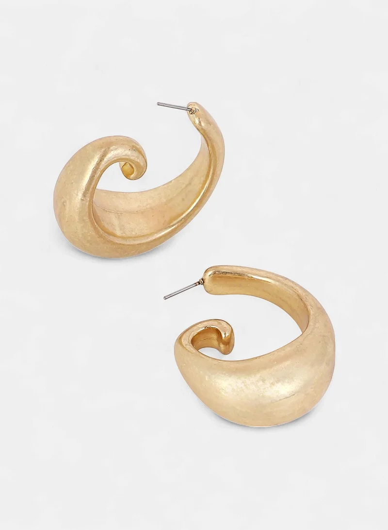 Sohi  Women's Swirl Contemporary Half Hoop Earrings for Women | Best Price UAE